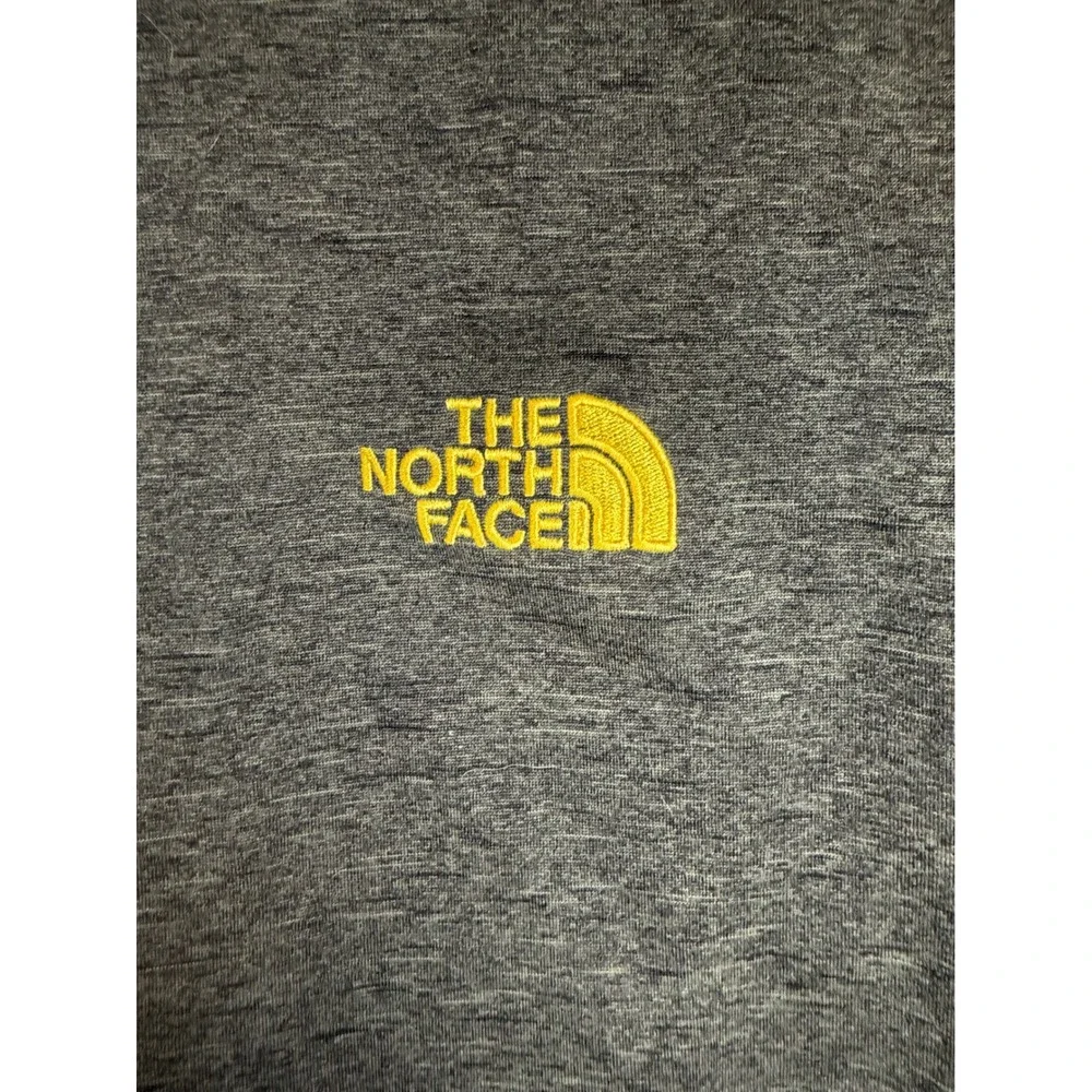 The North Face Fleece Jacket Mens XL Grey Full Zip Yellow Trim Logo 60